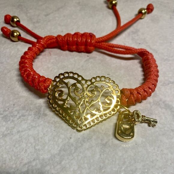 Braided Heart, Lock & Key Bracelet - Picture 1 of 3